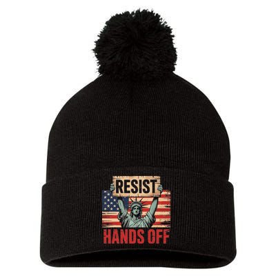 Resist Resistance Statue Of Liberty Hands Off Protest Pom Pom 12in Knit Beanie