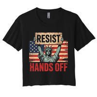 Resist Resistance Statue Of Liberty Hands Off Protest Women's Crop Top Tee