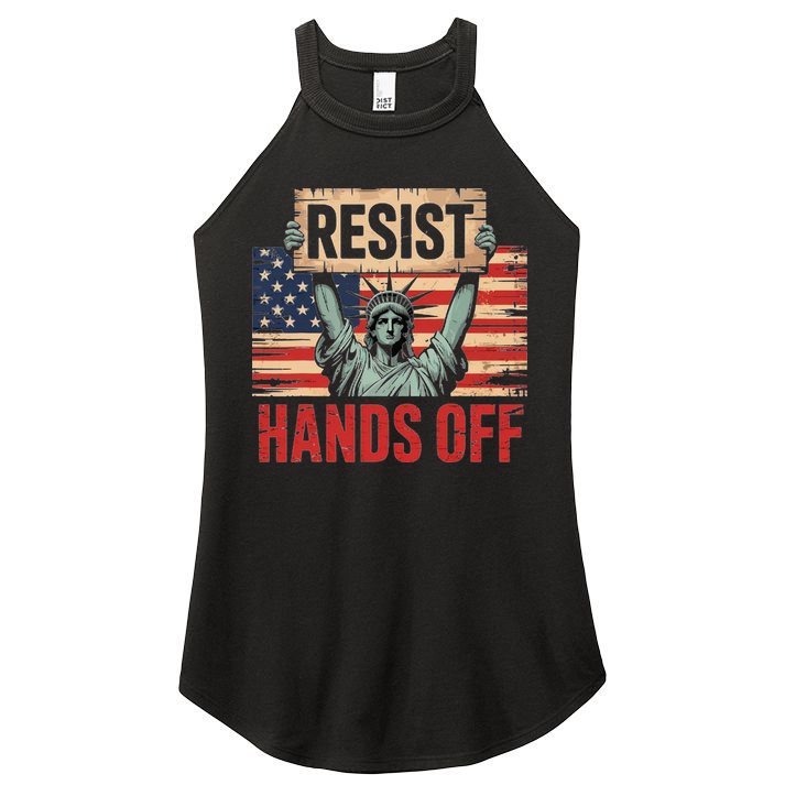 Resist Resistance Statue Of Liberty Hands Off Protest Women's Perfect Tri Rocker Tank