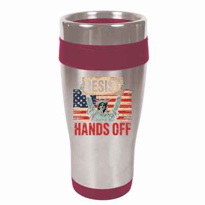 Resist Resistance Statue Of Liberty Hands Off Protest 16oz Travel Tumbler