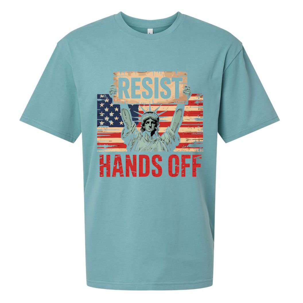 Resist Resistance Statue Of Liberty Hands Off Protest Sueded Cloud Jersey T-Shirt