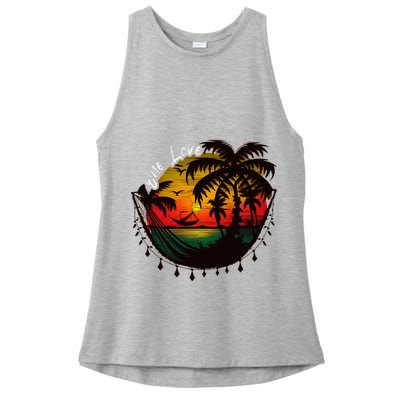 Rasta Reggae Sunset One Pride Love Rastafari Jamaican Ladies PosiCharge Tri-Blend Wicking Tank