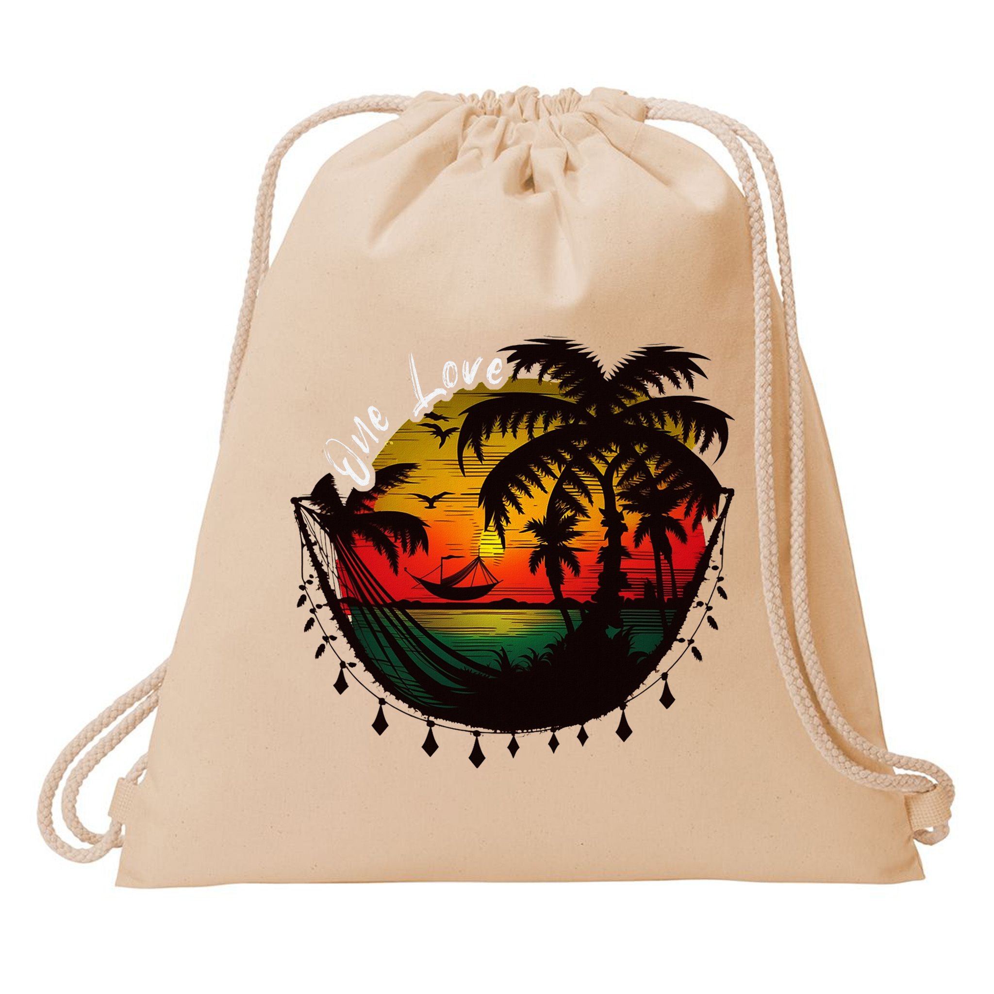 Rasta Reggae Sunset One Pride Love Rastafari Jamaican Drawstring Bag