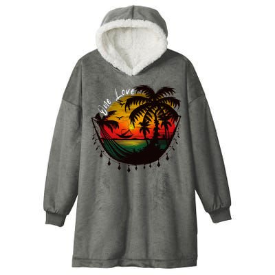 Rasta Reggae Sunset One Pride Love Rastafari Jamaican Hooded Wearable Blanket