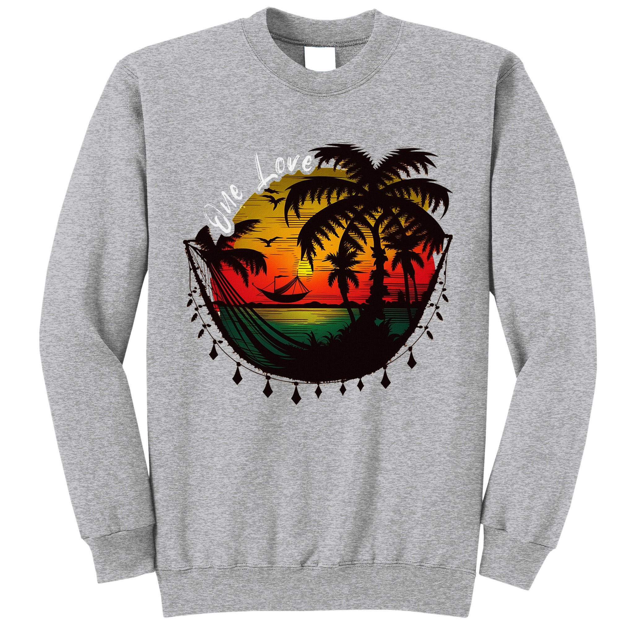 Rasta Reggae Sunset One Pride Love Rastafari Jamaican Tall Sweatshirt