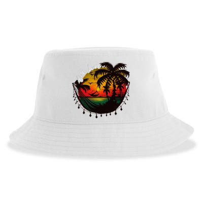 Rasta Reggae Sunset One Pride Love Rastafari Jamaican Sustainable Bucket Hat