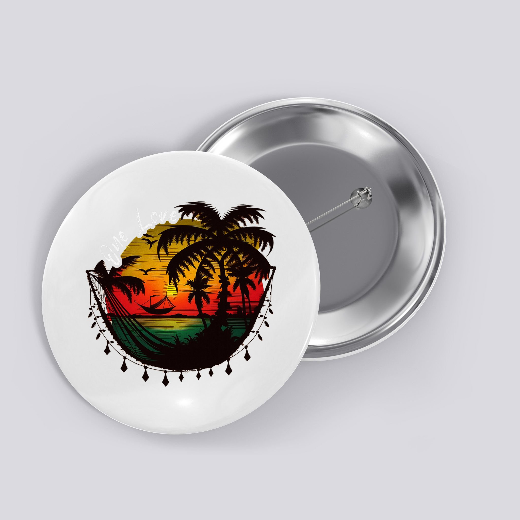 Rasta Reggae Sunset One Pride Love Rastafari Jamaican Button