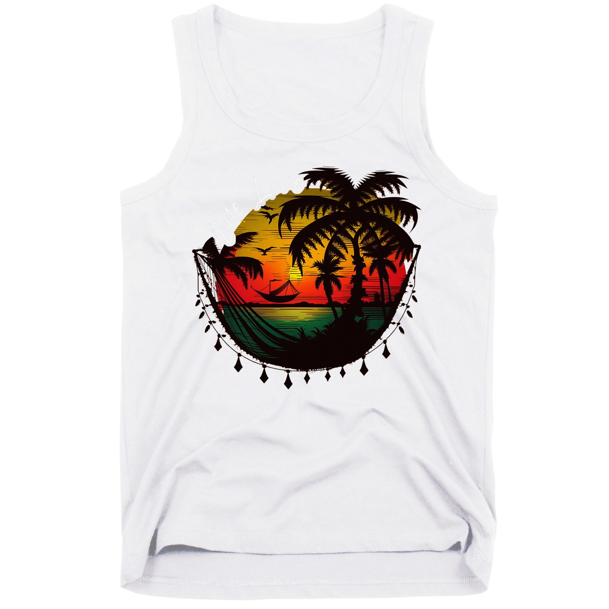 Rasta Reggae Sunset One Pride Love Rastafari Jamaican Tank Top