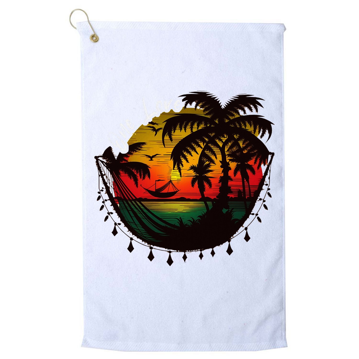 Rasta Reggae Sunset One Pride Love Rastafari Jamaican Golf Towel