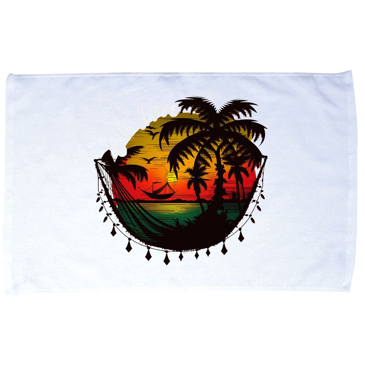 Rasta Reggae Sunset One Pride Love Rastafari Jamaican Microfiber Hand Towel