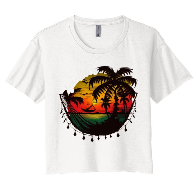 Rasta Reggae Sunset One Pride Love Rastafari Jamaican Crop Top