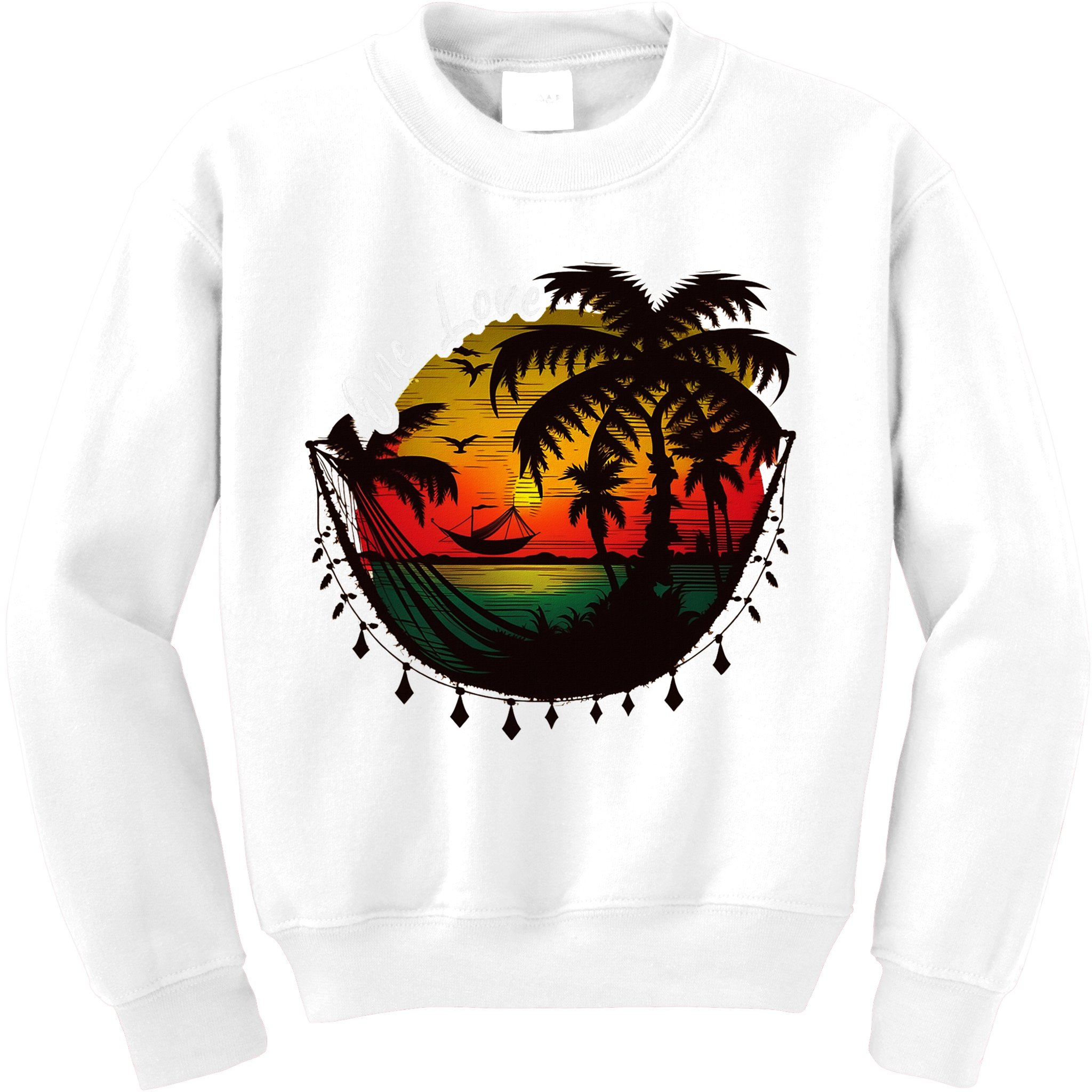 Rasta Reggae Sunset One Pride Love Rastafari Jamaican Kids Sweatshirt