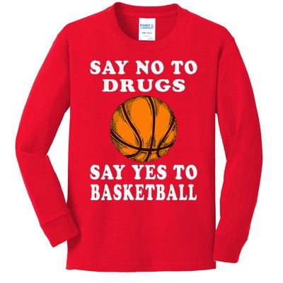 Red Ribbon Squad Week Say No To Say Yes To BasketBall Kids Long Sleeve Shirt