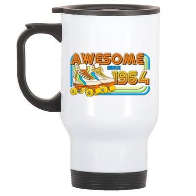 Retro Roller Skates Awesome Since 1964 60th Birthday Stainless Steel Travel Mug