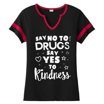 Red Ribbon Squad Week Say No To Say Yes To Be Kind Ladies Halftime Notch Neck Tee