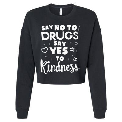 Red Ribbon Squad Week Say No To Say Yes To Be Kind Cropped Pullover Crew