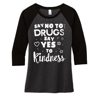 Red Ribbon Squad Week Say No To Say Yes To Be Kind Women's Tri-Blend 3/4-Sleeve Raglan Shirt