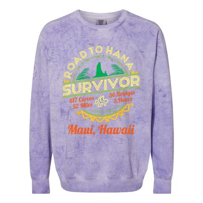 RJC Road To Hana Survivor Maui Hawaii Trip Adventure Colorblast Crewneck Sweatshirt