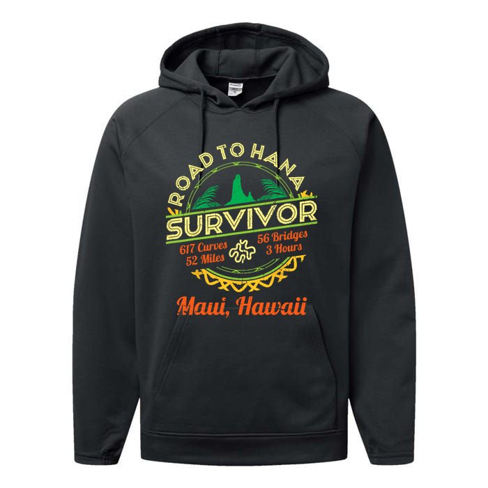 RJC Road To Hana Survivor Maui Hawaii Trip Adventure Performance Fleece Hoodie