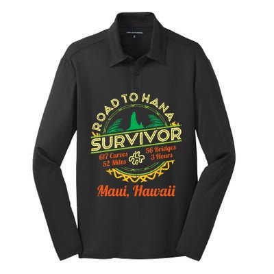 RJC Road To Hana Survivor Maui Hawaii Trip Adventure Silk Touch Performance Long Sleeve Polo