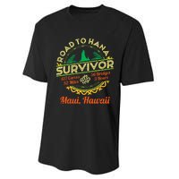 RJC Road To Hana Survivor Maui Hawaii Trip Adventure Performance Sprint T-Shirt