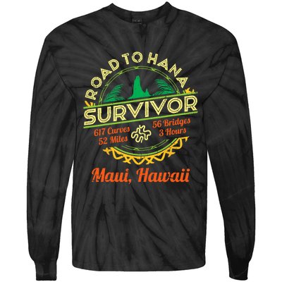 RJC Road To Hana Survivor Maui Hawaii Trip Adventure Tie-Dye Long Sleeve Shirt