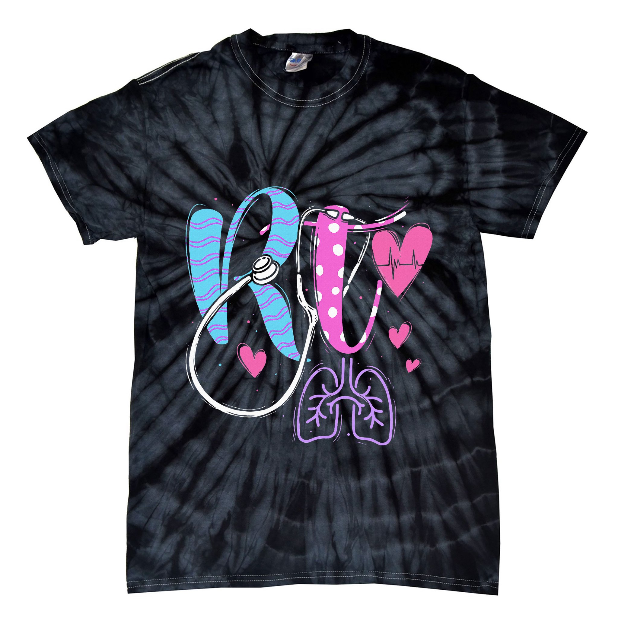 Rt Respiratory Therapist Therapy Medical Practitioner Tie-Dye T-Shirt