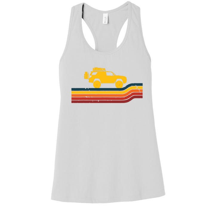 Retro Runner Tracks 4x4 Offload Camping Women's Racerback Tank