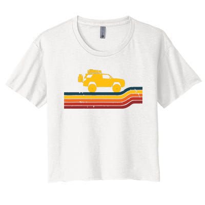 Retro Runner Tracks 4x4 Offload Camping Women's Crop Top Tee