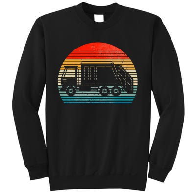 Retro Recycling Trash Garbage Truck Sunset Old School Party Sweatshirt