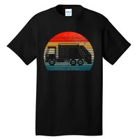 Retro Recycling Trash Garbage Truck Sunset Old School Party Tall T-Shirt