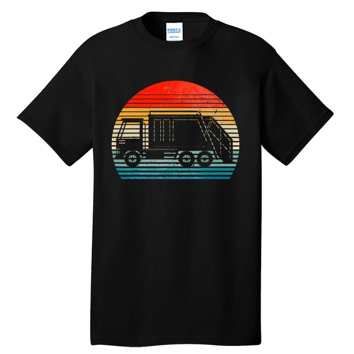 Retro Recycling Trash Garbage Truck Sunset Old School Party Tall T-Shirt