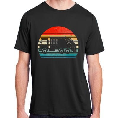 Retro Recycling Trash Garbage Truck Sunset Old School Party Adult ChromaSoft Performance T-Shirt