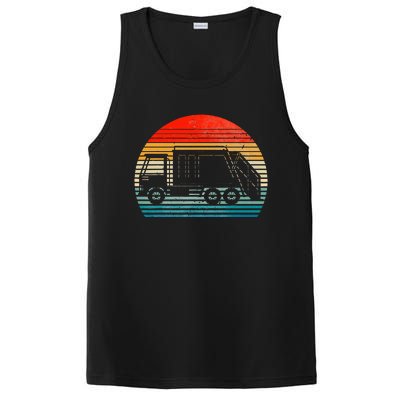 Retro Recycling Trash Garbage Truck Sunset Old School Party PosiCharge Competitor Tank