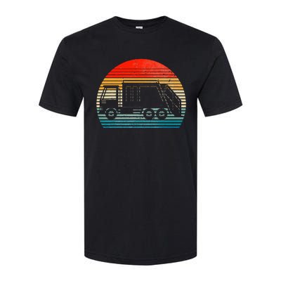 Retro Recycling Trash Garbage Truck Sunset Old School Party Softstyle CVC T-Shirt