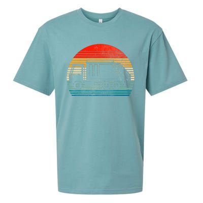 Retro Recycling Trash Garbage Truck Sunset Old School Party Sueded Cloud Jersey T-Shirt