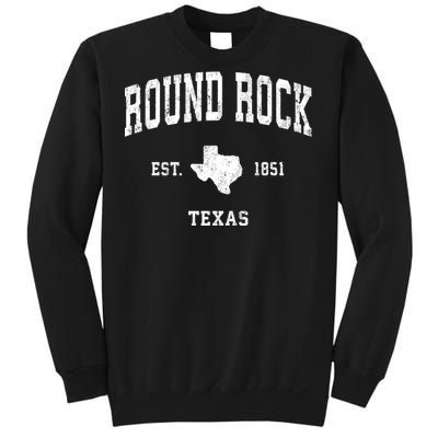 Round Rock Texas Tx Vintage State Flag Sports Sweatshirt