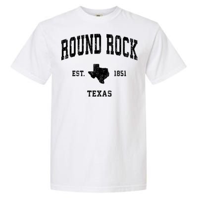 Round Rock Texas Tx Vintage State Flag Sports Garment-Dyed Heavyweight T-Shirt