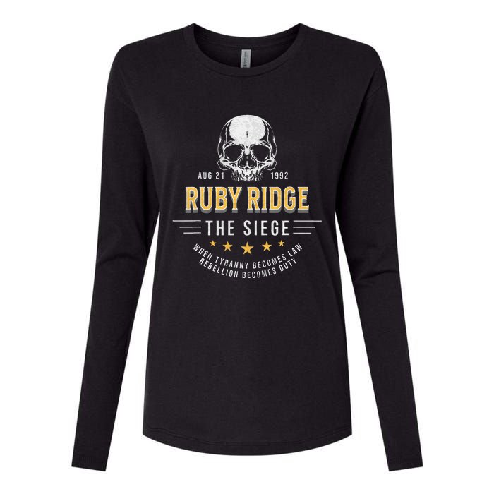 Ruby Ridge The Siege 1992 Rebellion Becomes Duty Womens Cotton Relaxed Long Sleeve T-Shirt