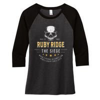 Ruby Ridge The Siege 1992 Rebellion Becomes Duty Women's Tri-Blend 3/4-Sleeve Raglan Shirt