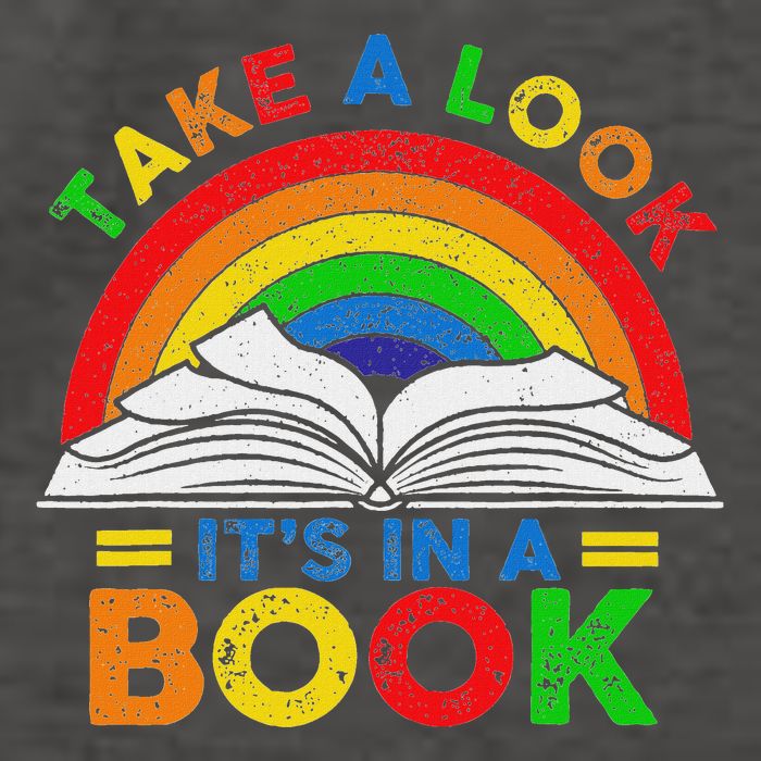 Retro Rainbow Take A Look ItS In A Book Reading Bookworm Vector Backpack