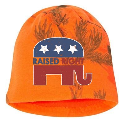 Raised Right T Elephant Pro Trump 2020 Red Vote Gift Kati - Camo Knit Beanie