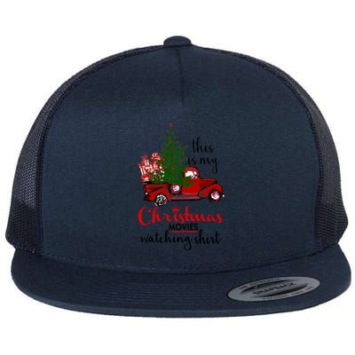 Retro Red Truck This Is My Christmas Movie Watching Gift Great Gift Flat Bill Trucker Hat