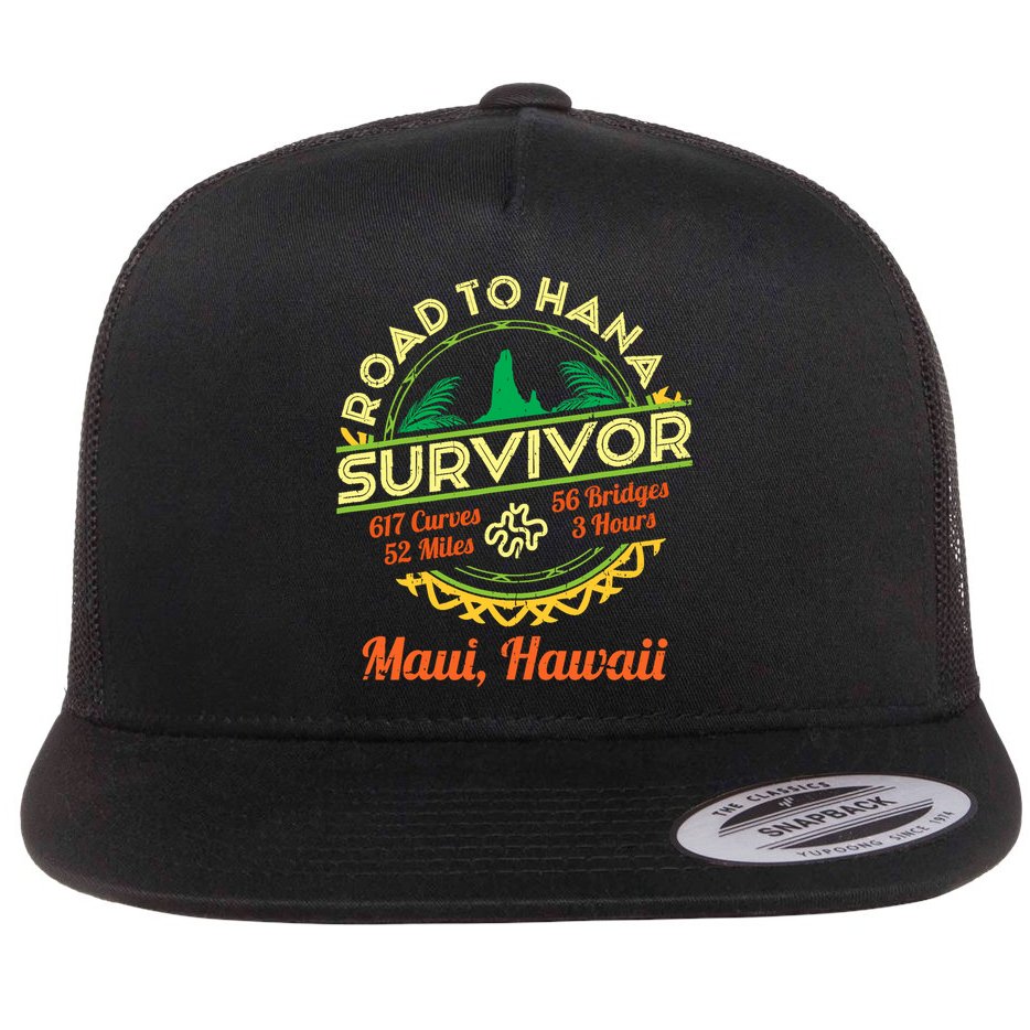 Rjc Road To Hana Survivor Maui Hawaii Trip Adventure Flat Bill Trucker Hat