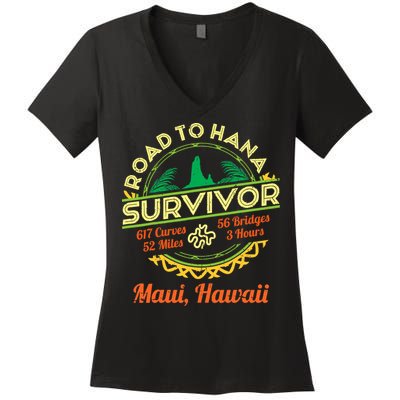 Rjc Road To Hana Survivor Maui Hawaii Trip Adventure Women's V-Neck T-Shirt