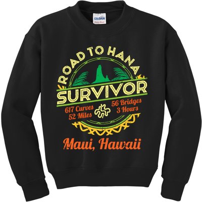Rjc Road To Hana Survivor Maui Hawaii Trip Adventure Kids Sweatshirt