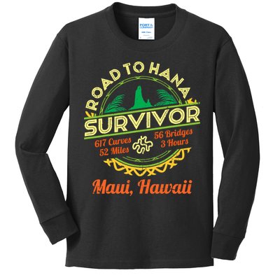 Rjc Road To Hana Survivor Maui Hawaii Trip Adventure Kids Long Sleeve Shirt