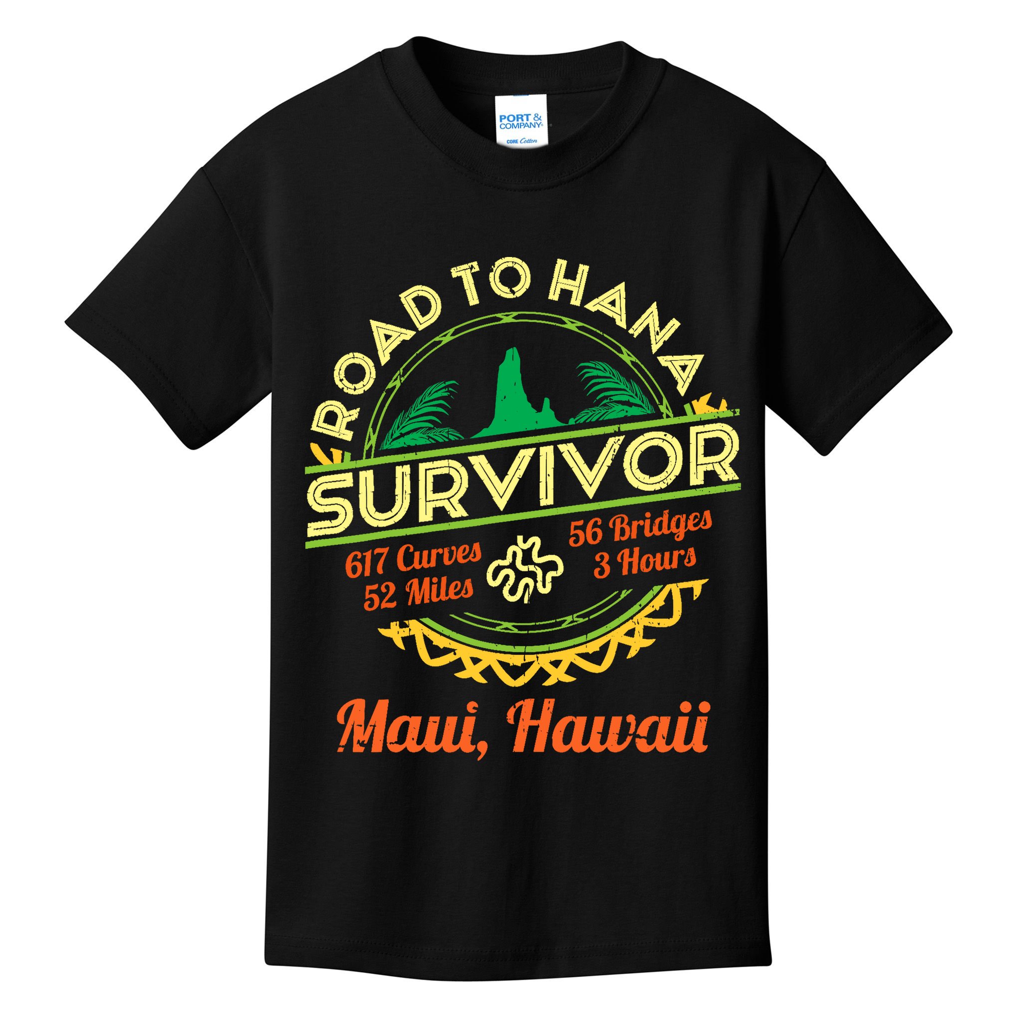 Rjc Road To Hana Survivor Maui Hawaii Trip Adventure Kids T-Shirt
