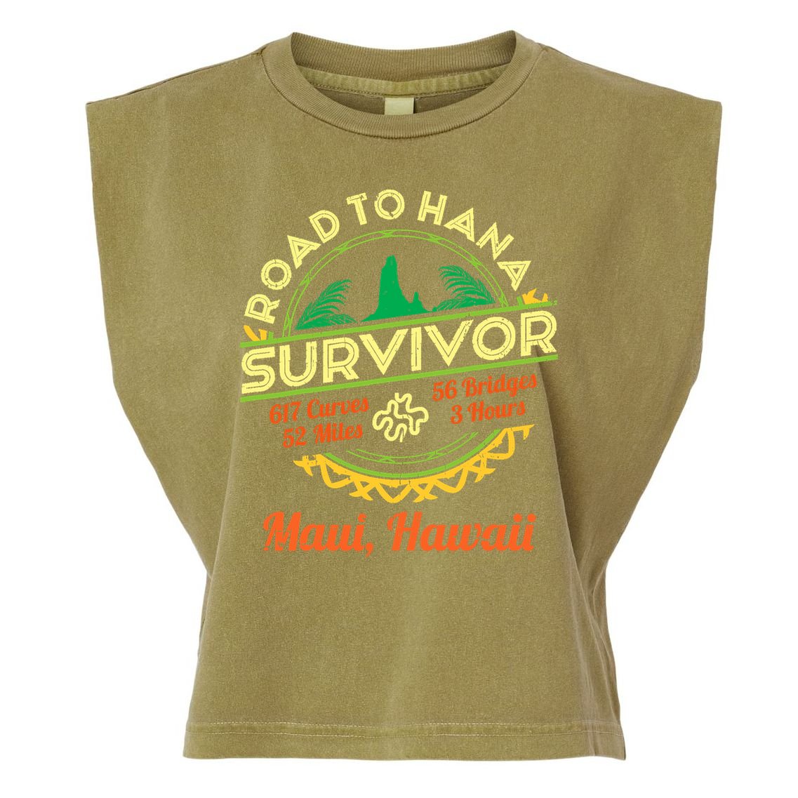Rjc Road To Hana Survivor Maui Hawaii Trip Adventure Garment-Dyed Women's Muscle Tee