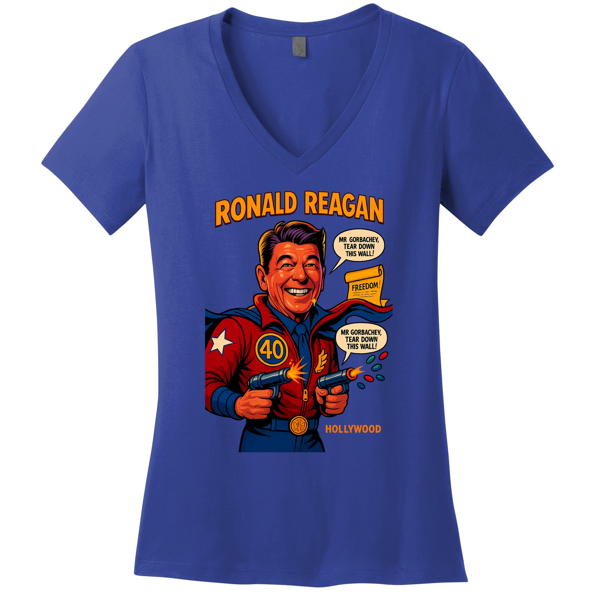 Ronald Reagan The Presidential Chronicles Women's V-Neck T-Shirt